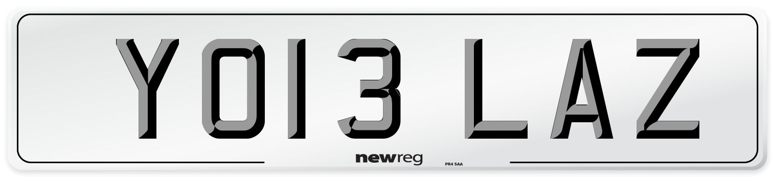 YO13 LAZ Number Plate from New Reg
